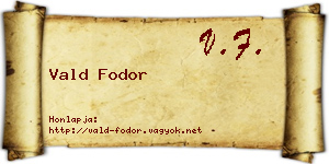 Vald Fodor névjegykártya